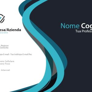 Retro Blue Abstract Shape Business Card Template