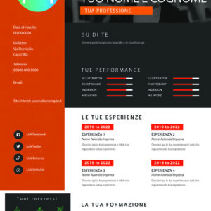 Awesome Resume C.V Arancione