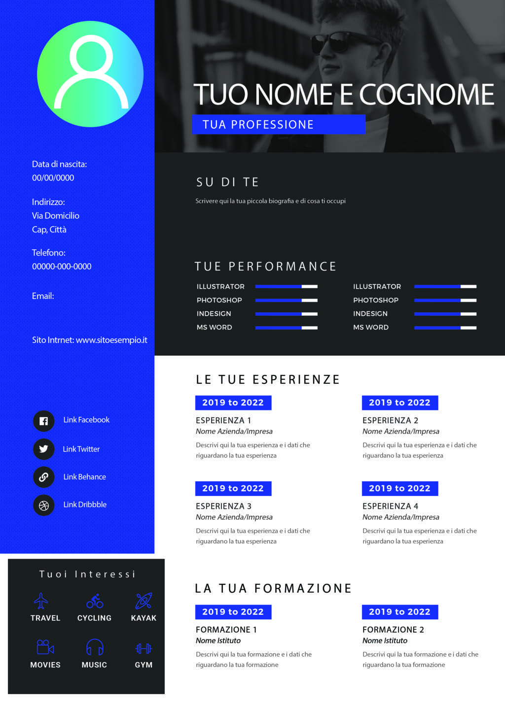 Awesome resume c. V blue