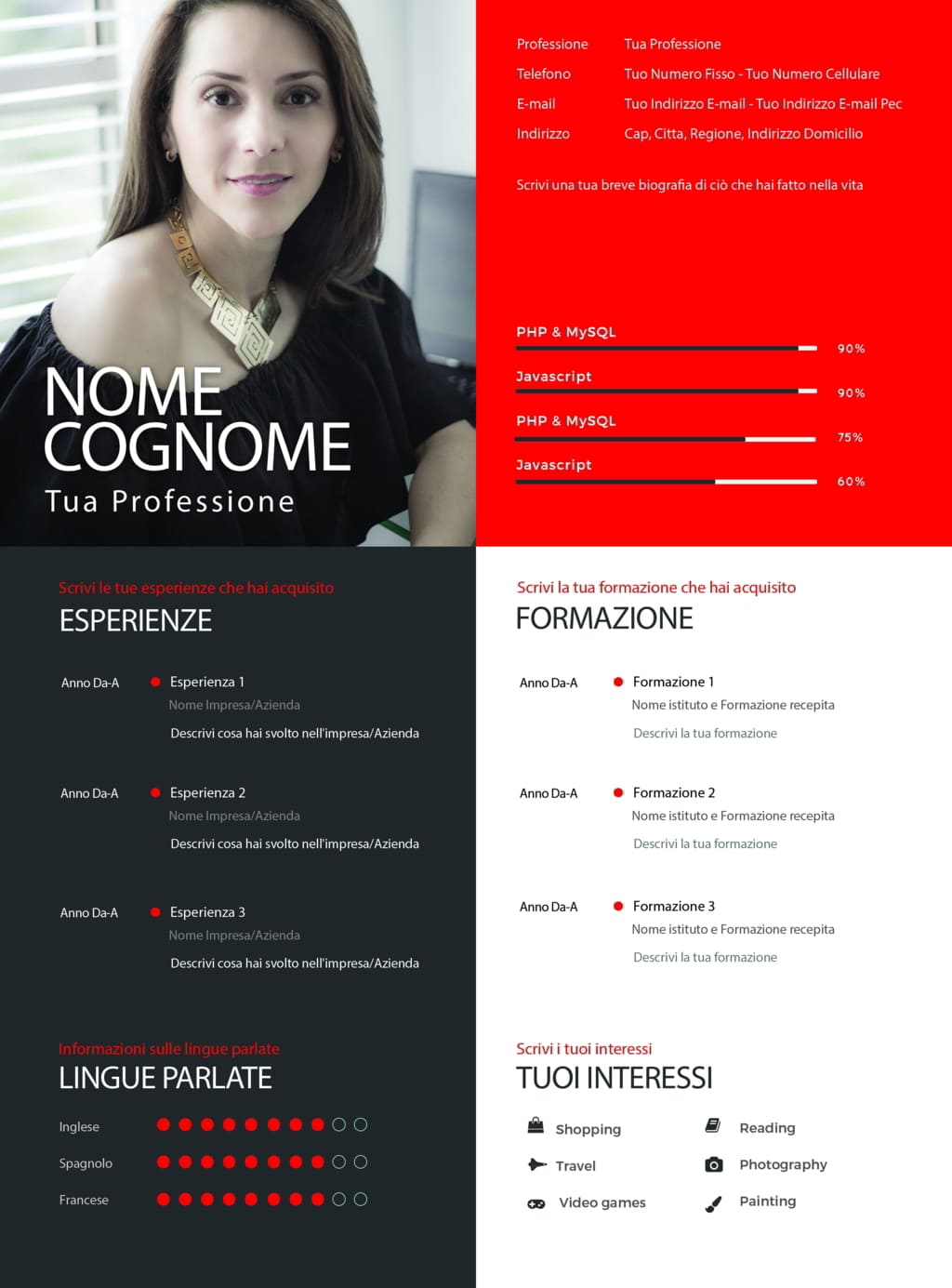 Dynamic creative cv 9 rosso