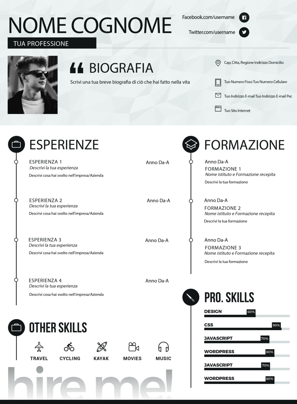 Dynamic creative professional cv 3 bianco