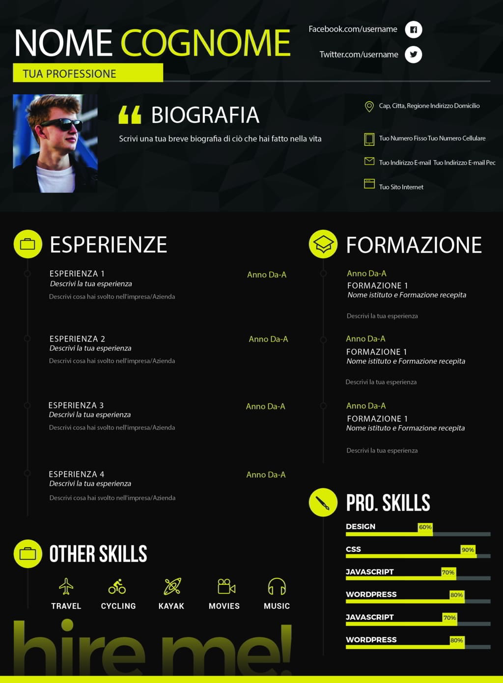 Dynamic creative professional cv 3 giallo