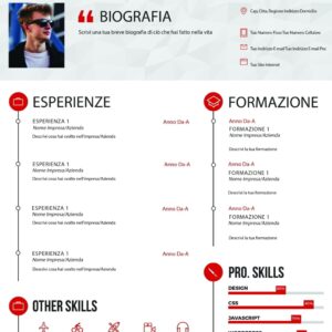 Dynamic Creative Professional CV 3 Rosso