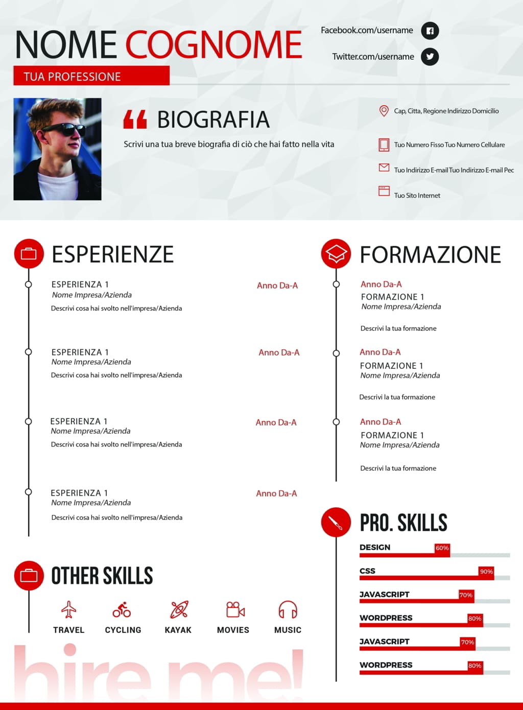 Dynamic creative professional cv 3 rosso