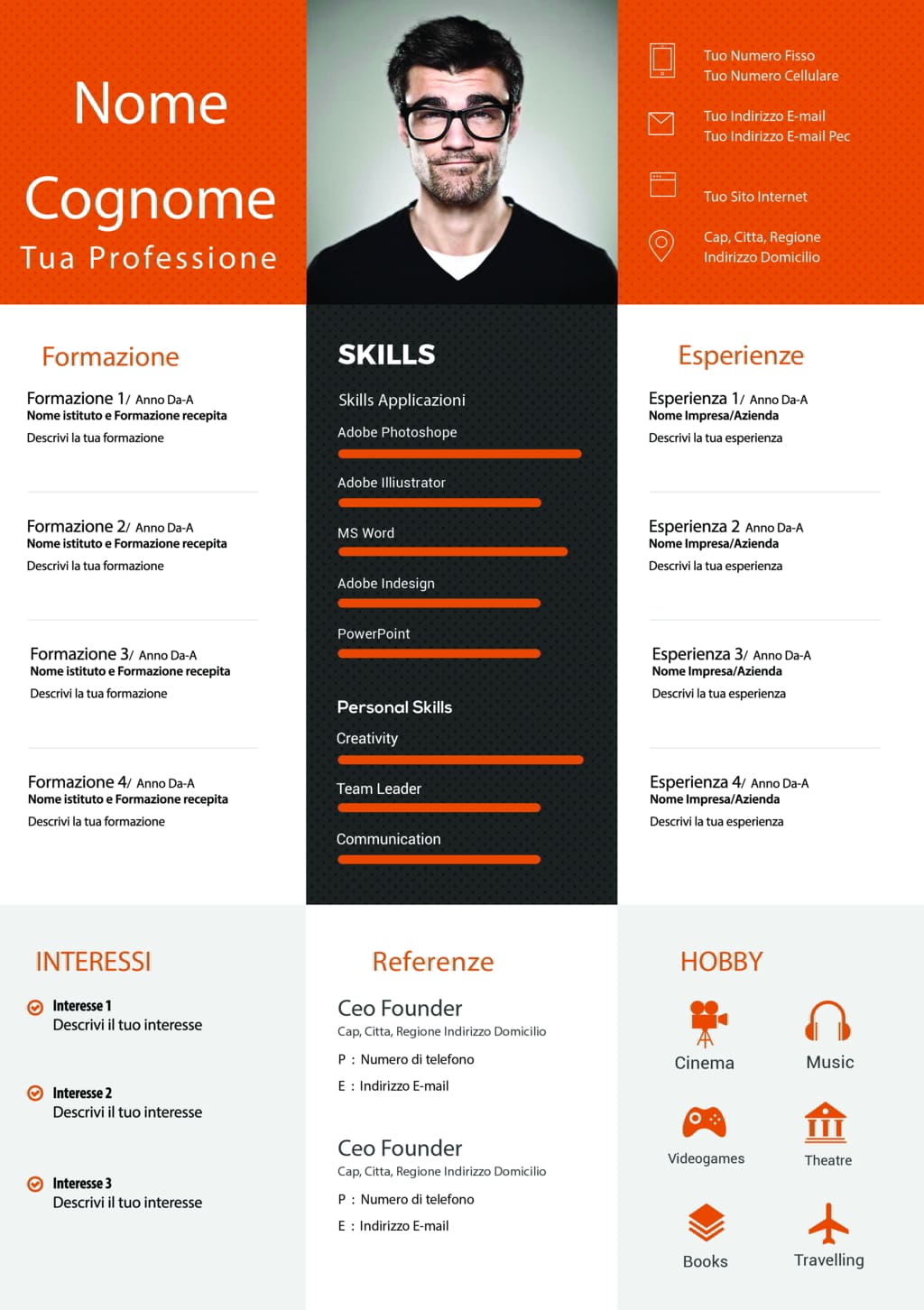Dynamic designer cv 2 arancione