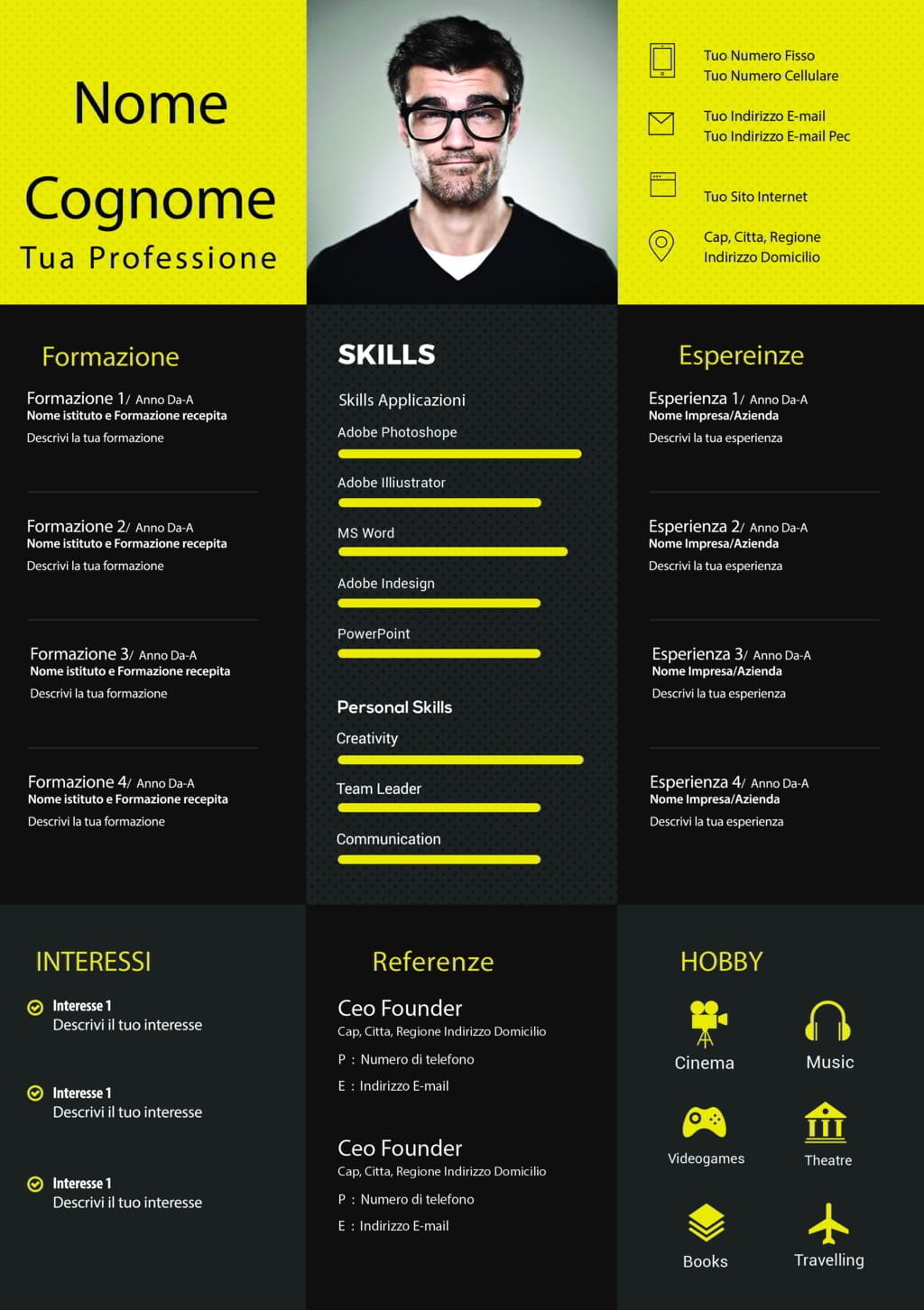 Dynamic designer cv 2 giallo