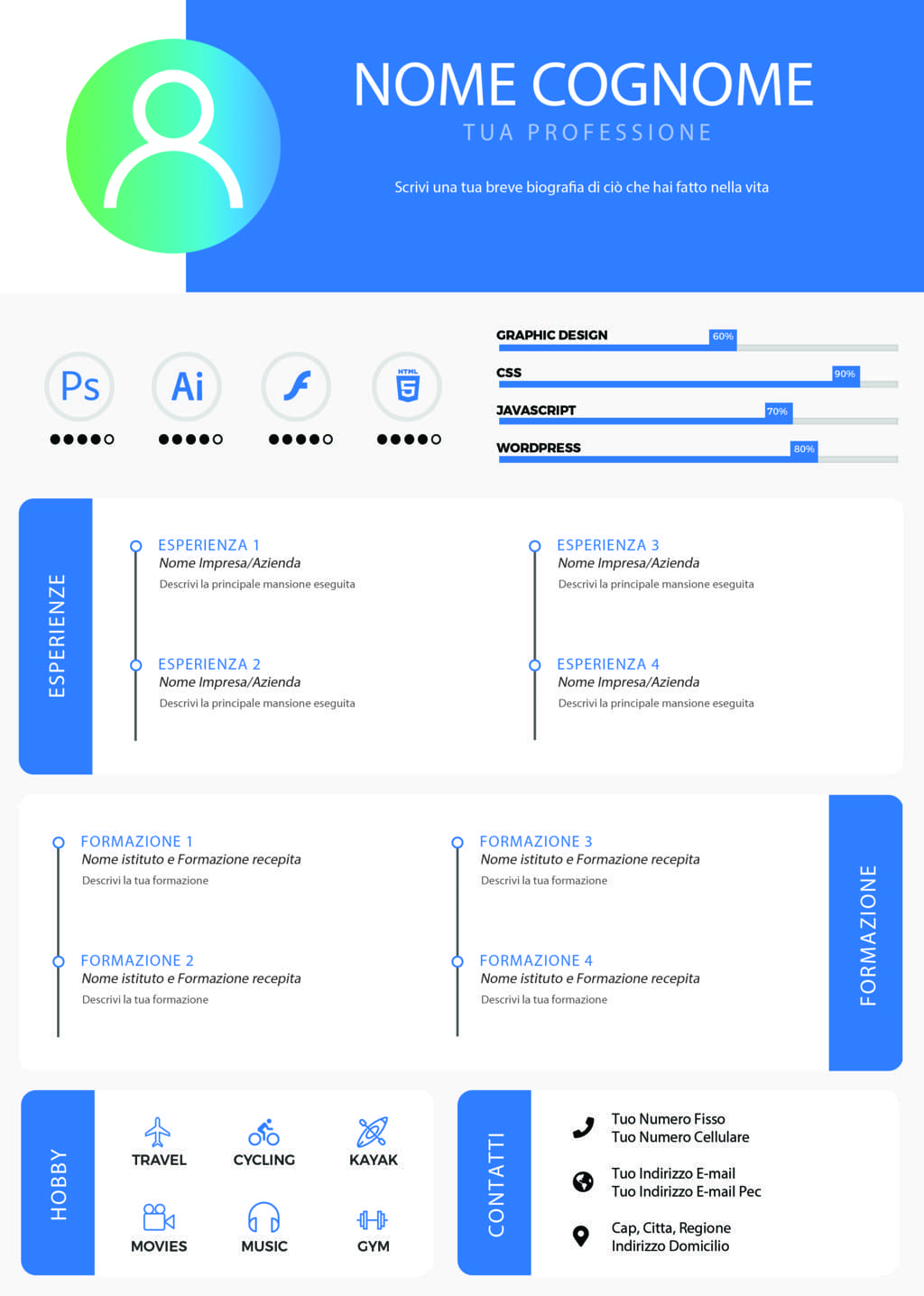 Dynamic designer cv 3 blu