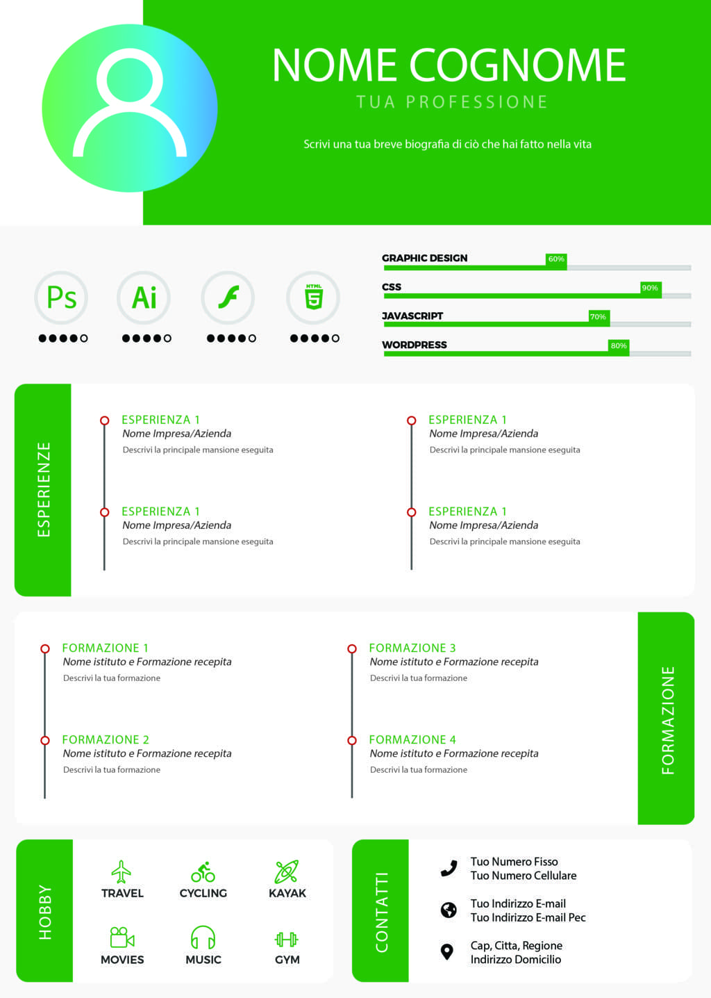 Dynamic designer cv 3 verde