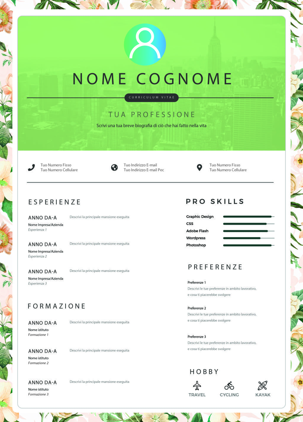 Dynamic designer cv 5 verde