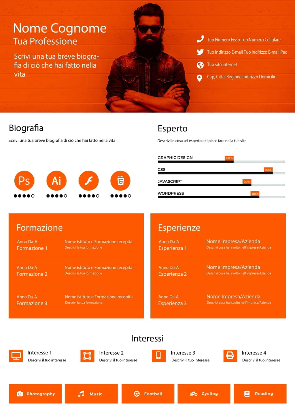 Dynamic modern cv 2 arancione