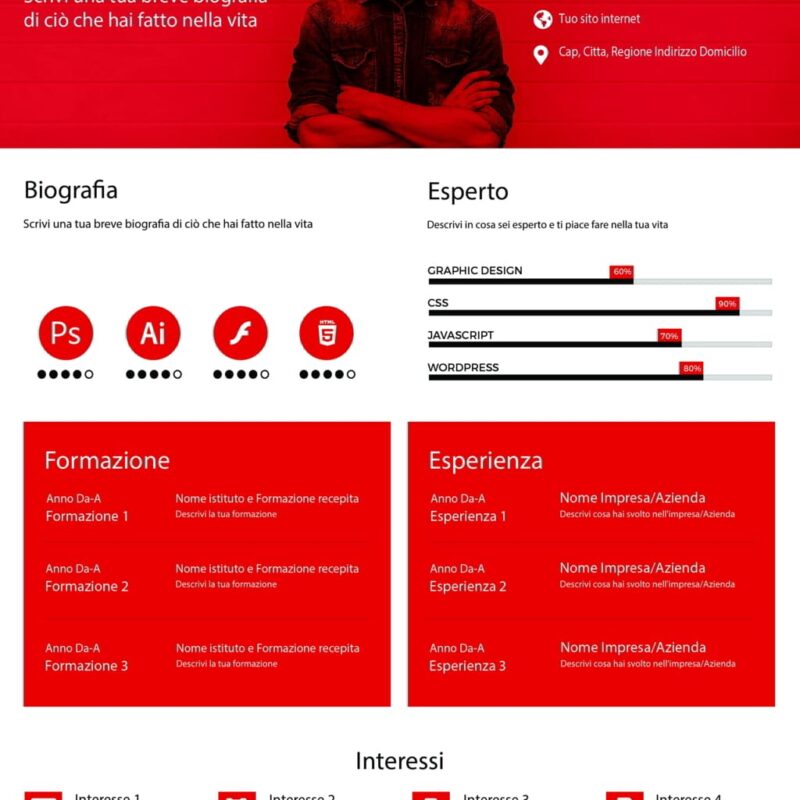 Dynamic Modern CV 2 Rosso