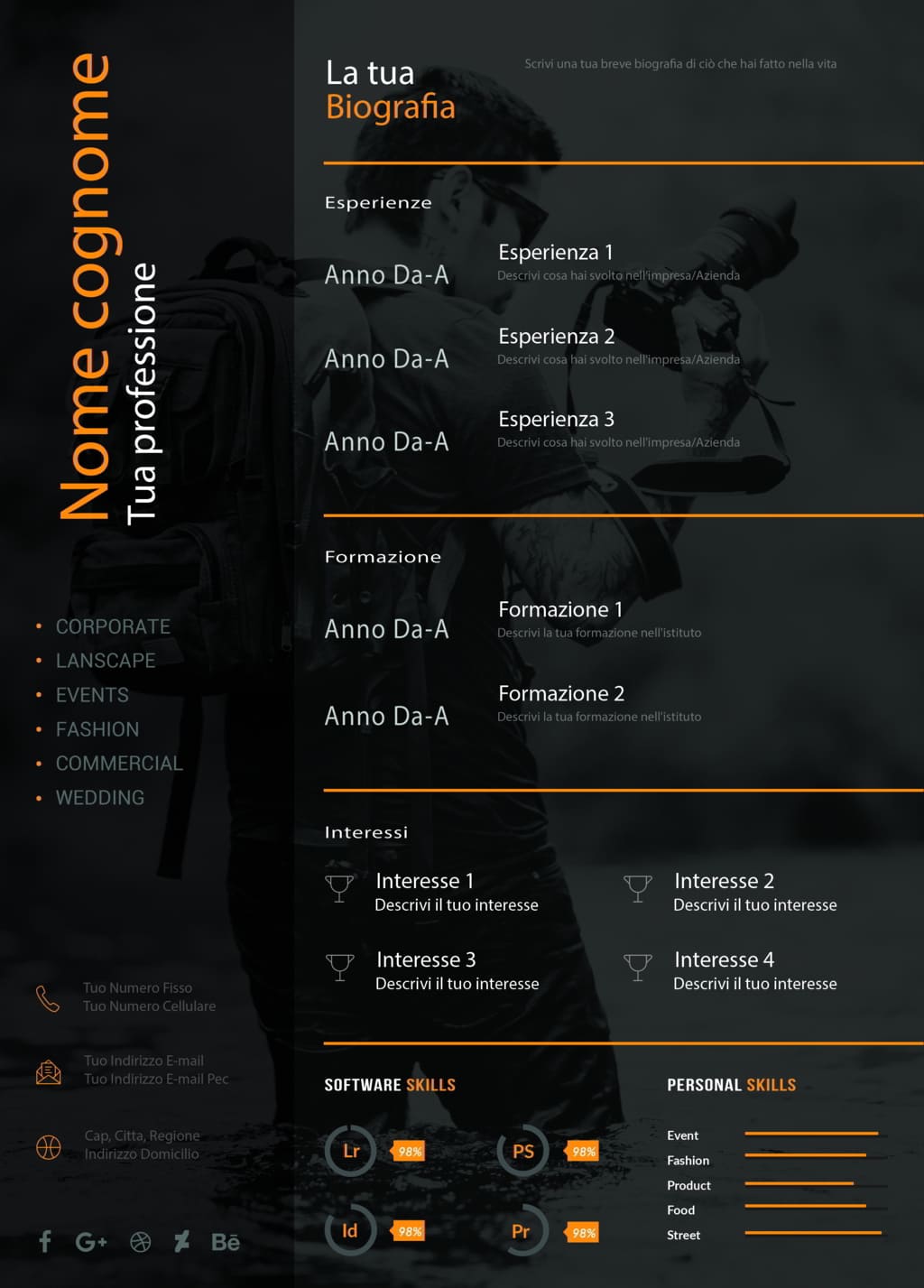 Dynamic photographer cv 1