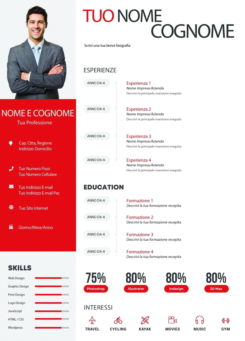 Dynamic themes cv 6 rosso