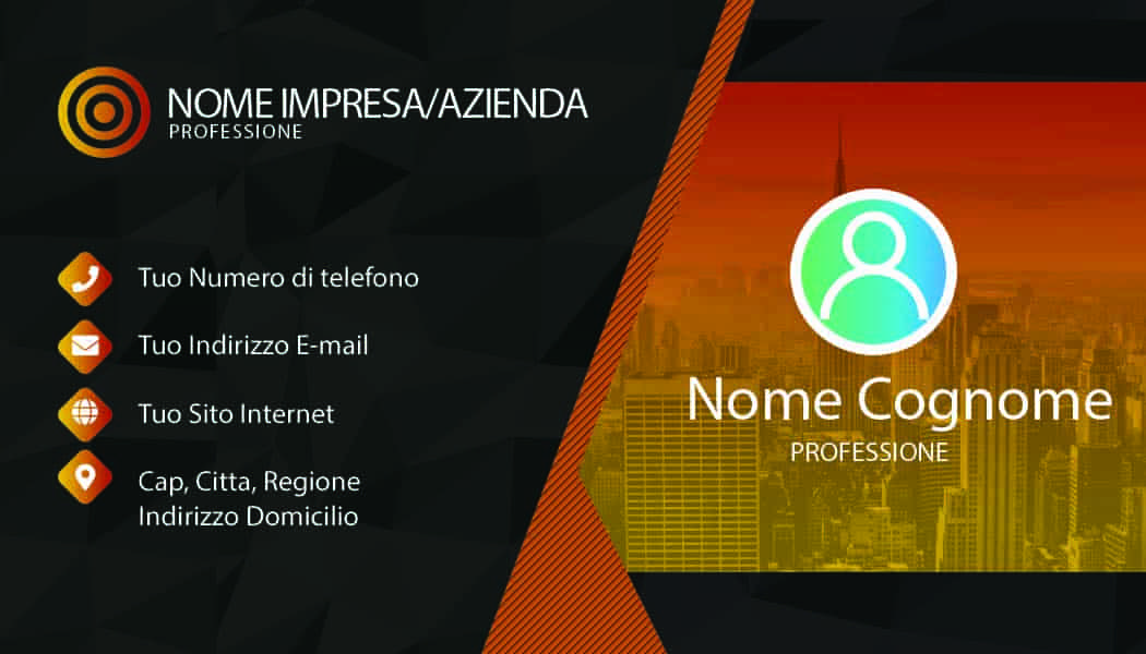 Fronte arancione professional business card design