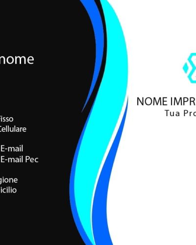 Blue Wavy Business Card