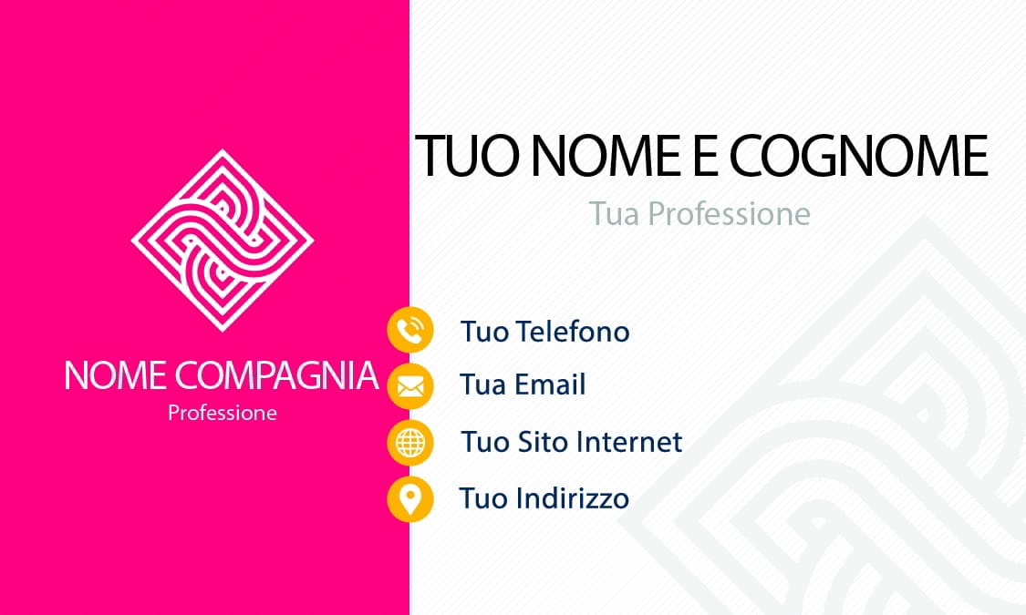 Fronte pink white business card