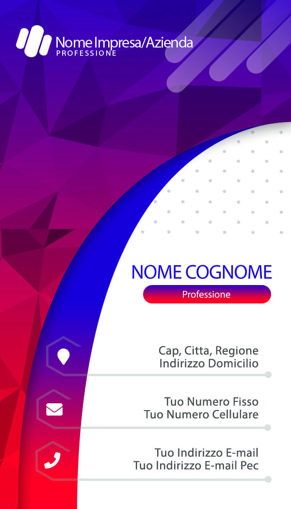 Fronte rosso designer vertical business card