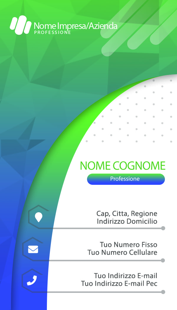 Fronte Verde Designer Vertical Business Card