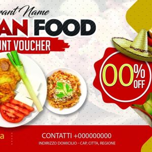 Mexican Restaurant Discount Voucher Design Fronte