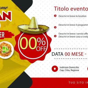 Mexican Restaurant Discount Voucher Design Retro