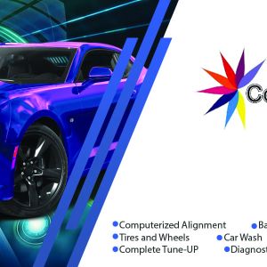 Retro Blue Auto Repair Business Card