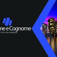 Retro Blue Modern Business Card