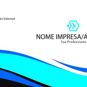 Retro Blue Wavy Business Card