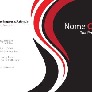 Retro Carte Entreprise Ondulee Rouge Noire