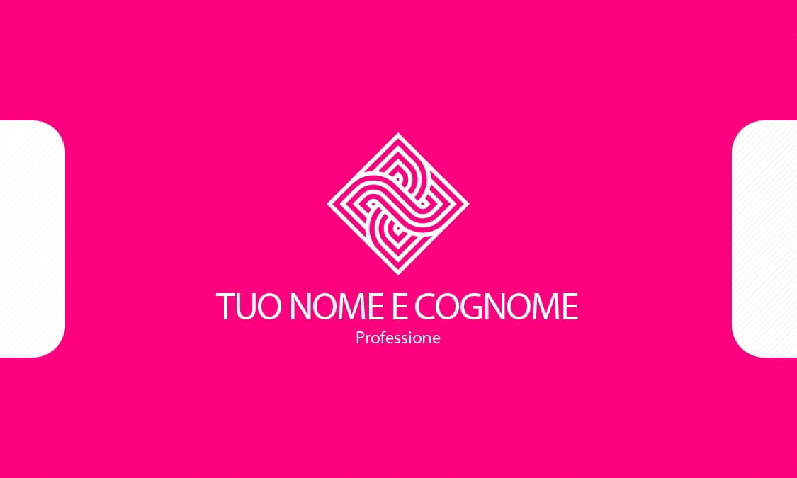 Retro pink white business card