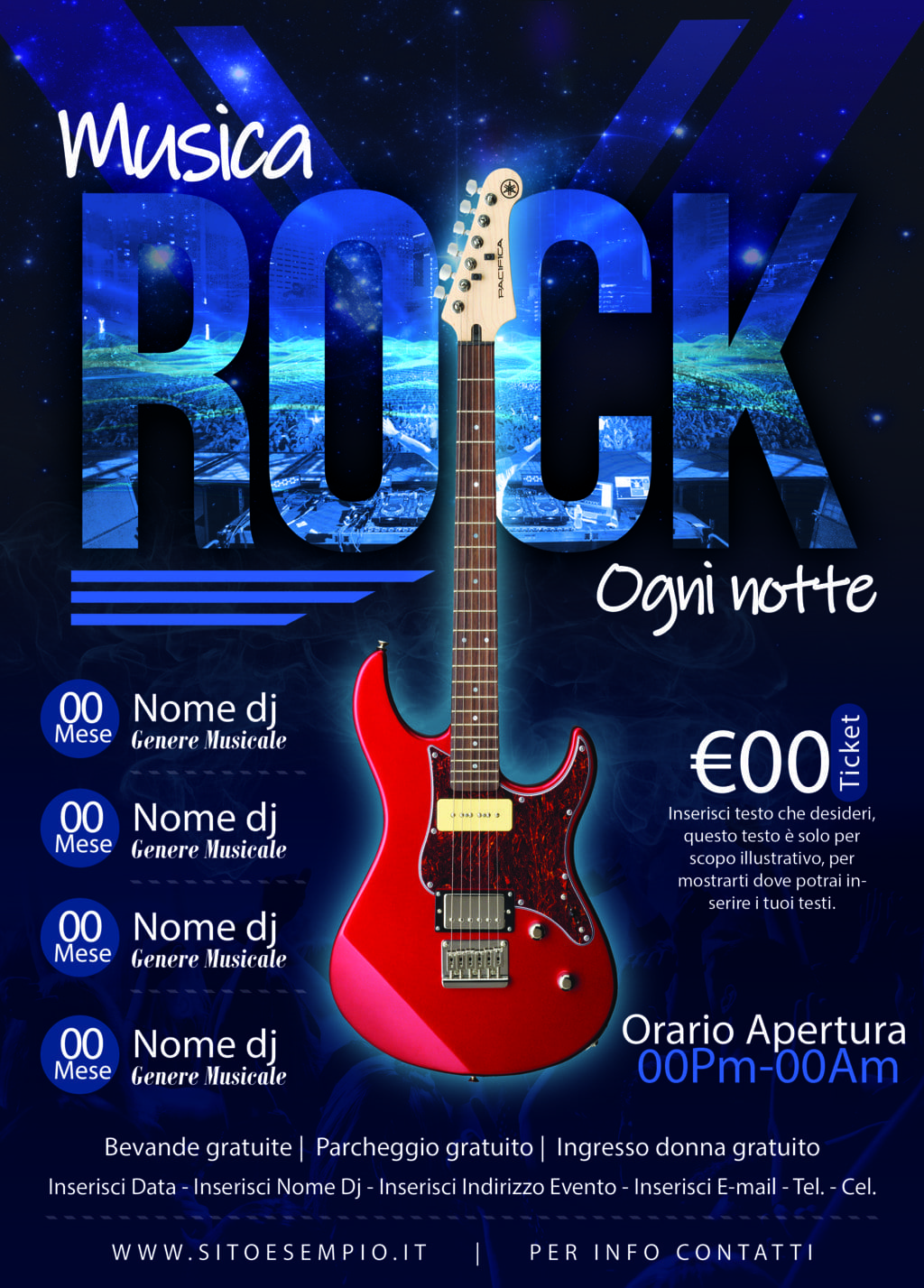 Rock music event flyer