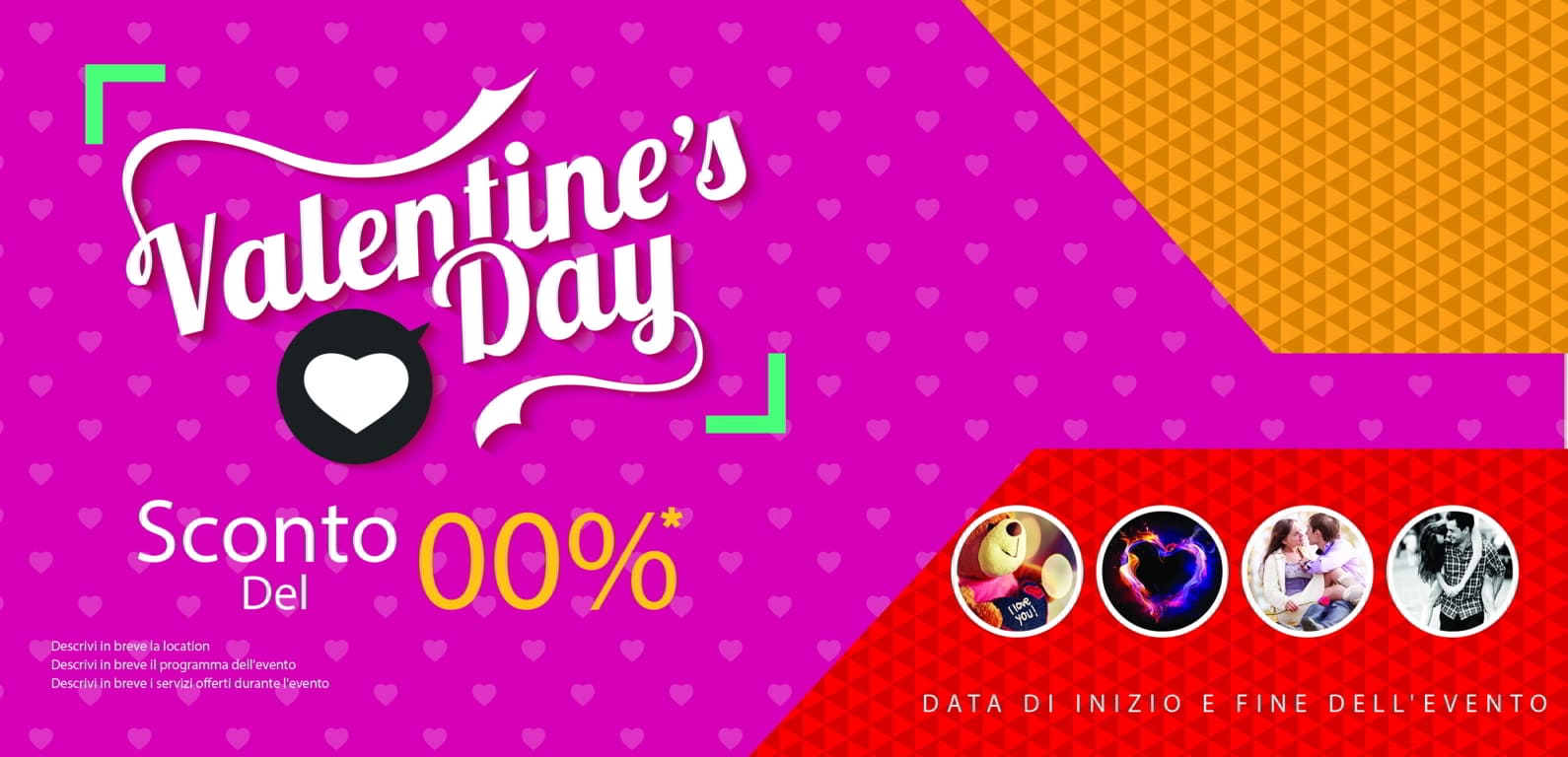 Valentines day shopping voucher fronte