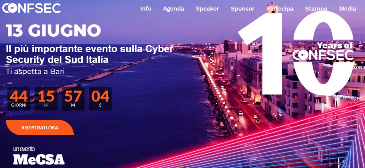 ConfSec 2025: A Bari il più grande evento sulla Cybersicurezza del Sud Italia
