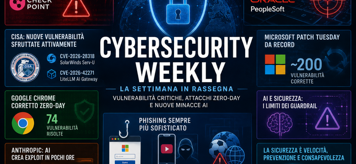 Cybersecurity Weekly vulnerabilita critiche, attacchi zero-day e nuove minacce AI