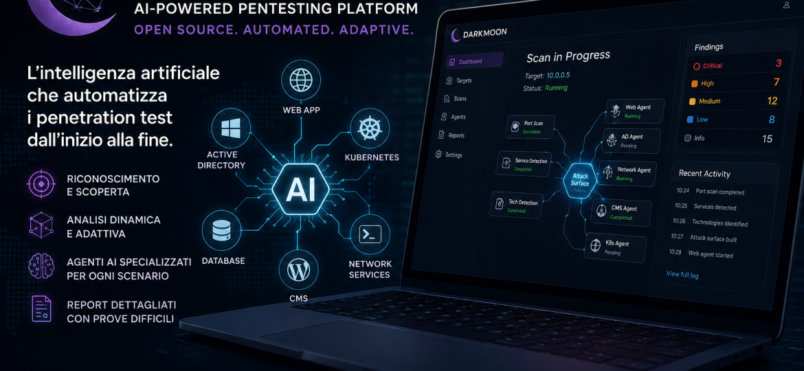 DarkMoon, la piattaforma open source che porta l'intelligenza artificiale nei penetration test autonomi